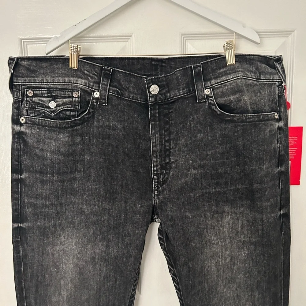 True Religion Men's Black Washed Relaxed Jeans